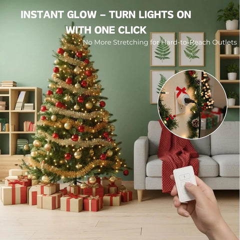 Wireless Wall Switch Remote Outlet Three Pack With 656 Ft Range No Wiring Needed Control Three Plugs From One Remote For Lights And Small Appliances Magnetic Mount Compatible Portable Remote used for Christmas lights