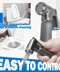 Handheld Bidet Sprayer For Toilet Kit With Ergonomic Grip And Easy Install Bidet Attachment in use with strong spray control