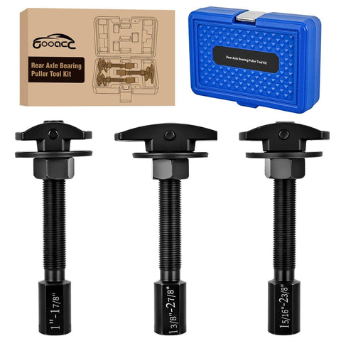 GOOACC 3-piece rear axle bearing puller set with blue case and three black threaded pullers