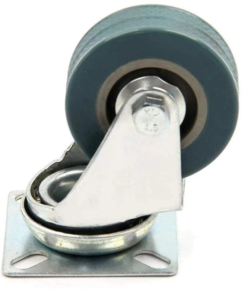 Tough As Nails Heavy Duty Rubber Swivel Castor Wheels 4 Pack For Furniture Moving And Cart Hauling 50Mm solid roller with steel mounting plate.