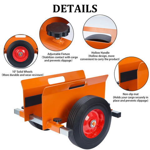 Orange Beefy Heavy Duty Panel Dolly 1100 Lbs Capacity With 10 Inch Solid Wheels Door Cart For Drywall Panels And Material Handling