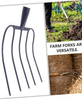 Handheld Manure Fork For Gardening And Composting, Durable Handy All Purpose Pitch Fork For Digging And Yard Cleanup