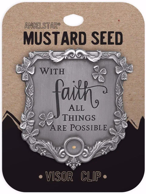 Faith All Things Are Possible Car Visor Clip Gray Metal Safety Reminder That Keeps You Rolling On The Road packaging