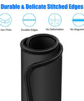 Rolled Non Slip Rubber Base Mouse Pad With Premium Texture And Stitched Edges Washable Computer Laptop Gaming Office And Home Use 10.2 By 8.3 Inches Black Gamer Ready For Gaming And Everyday Productivity At Home Or Office, showing thickness and durable edges