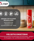 Universal Foam Fire Extinguisher Spray 500ml Compact Cylinder on a kitchen shelf, ready for quick fire safety access.