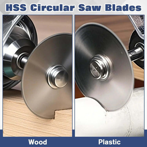 HSS circular blades from the Do It All Rotary Tool Cutting Wheel Set cutting wood and plastic material