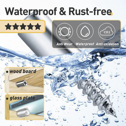 Self Tapping Cabinet Screws And Shelf Pins With Anti Slip Sleeves Set 50 Screws And 50 Non Slip Sleeves submerged in water with icons