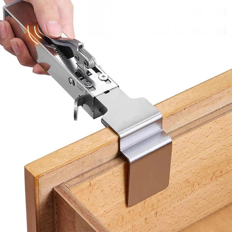 Adjustable Drawer Fixing Clamps Set Front Mount Stainless Steel Hold Down Clips For Cabinets And Desks Easy Install With Adjustable Width