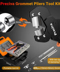 Interchangeable Double Head Grommet Kit Pro Grade With Three Eighths Inch And One Quarter Inch Dies, Heavy Duty Tool Set Image