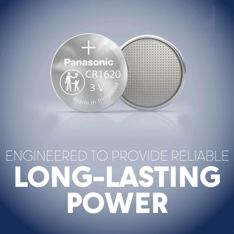 Top Tier CR1620 3V Lithium Coin Cell Batteries Packaged In Secure Child Proof Blister Packs And Deliver Kickin Voltage For Car Fobs Smartwatches And Home Electronics, showing two silver batteries with power specs.