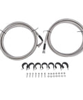 No Sweat Fuel Line Quick Fix Kit For Chevy Silverado And GMC Sierra 1500 Classic 2004 To 2007 V8 Gas Crew Cab Short Long Bed components with braided lines and hardware.