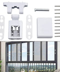 Heavy Duty Aluminum Casement Flag Hinge for Plastic and Steel Doors with screws and accessories, white finish