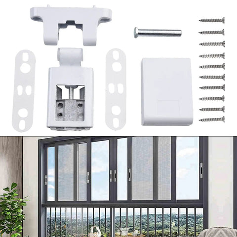 Heavy Duty Aluminum Casement Flag Hinge for Plastic and Steel Doors with screws and accessories, white finish