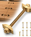 Heavy Duty M8 100mm Countertop Connector Bolts Set With Half Moon Washers And Nuts For Wood To Wood Joints No Wobble Draw Bolt Fasteners