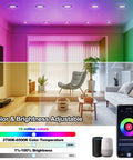 Slim Four Inch LED Recessed Lights 4 Pack With Dimmable WiFi App Control Junction Box 9W 720LM High Brightness Downlights
