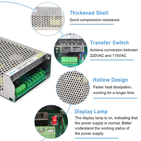 0 To 100V DC PWM Power Supply For 500W Brushed Spindle Motor With 6A Output, Manual Potentiometer Or MACH3 0 To 10V Control close-up