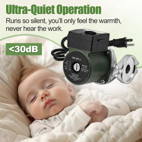 Top Shelf 1/8HP 115V Stainless Steel Cartridge Circulator Pump Replacement For 009BF5J Models with ultra-quiet operation.