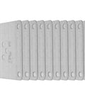 Heavy Duty Sofa Leg Mounting Brackets 10 Pack Furniture Hardware Plates 12 Millimeter Thick in steel, showing all ten identical plates.