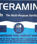 Steramine sanitizer tablets box for sanitizing food contact surfaces