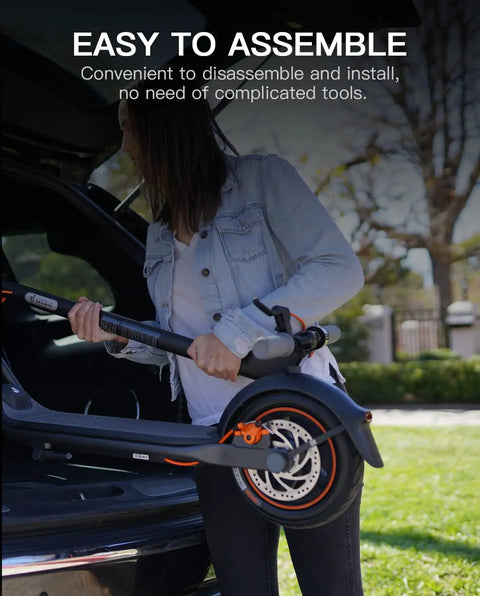 Person loading scooter with 140Mm Scooter Brake Rotor Pad For Segway Ninebot KickScooter into car trunk