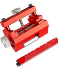 Heavy Duty Adjustable Honing Guide For Chisels And Planes, aluminum alloy design, precision sharpening tool, red color.