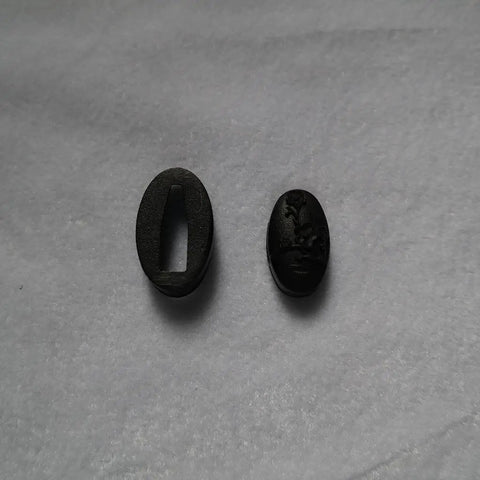Iron Fuchi Kashira Set For Samurai Swords Koshirae Tsuka Ferrule End Cap Pommel Fit, shown against a neutral background