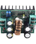 Heavy Duty DC DC Boost Converter Module 1200W Step Up Power Supply 10 To 60V Input To 80V Output 20A Adjustable Regulator top view with components.