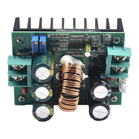 Heavy Duty DC DC Boost Converter Module 1200W Step Up Power Supply 10 To 60V Input To 80V Output 20A Adjustable Regulator top view with components.
