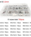 Ultra Thin Flat Washer Set For M2 Through M8 Stainless Steel 304 Shim Gasket Assortment Bulk Pack 500 750 1200 Pieces Must Have For Tight Spaces And Precise Spacing. 0.2mm 750pcs organizer case