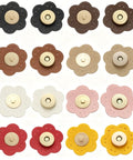 Dope 8 Piece Leather Magnetic Snap Buttons Flower Shape For Purses And Wallets, Sew On Snap Closures, DIY Bag Making Fasteners
