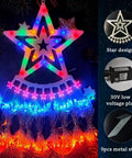Stunning 12.6 Foot 350 LED Waterfall Christmas Lights with 8 Awesome Modes and Glowing Star Tops showcasing vibrant multicolor