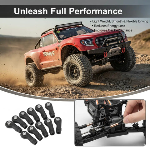 Traxxas 30 Pcs RC Linkage Rod Ends for One Tenth Scale TRX-4 Crawler Upgrade with M4 ball joint heads in use