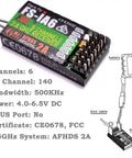 FS IA6 receiver for Beefy Rock Solid AFHDS 2A 2.4GHz 6CH RC Transmitter illustrated with setup diagram and specs.