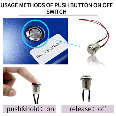 12mm Momentary Push Button Switch With High Head Waterproof Metal On Off Switch And Prewired Harness for car and boat usage