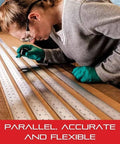 Person measuring with Go-To 72 Inch Aluminum Straight Edge Rule For Shops And Schools Pro Woodworkers And Metalworkers Trust Two Inch Wide One Eighth Inch Thick With English Scale In One Eighth And One Sixteenth Increments Ultra Smooth Surface For Snag Free Measurements