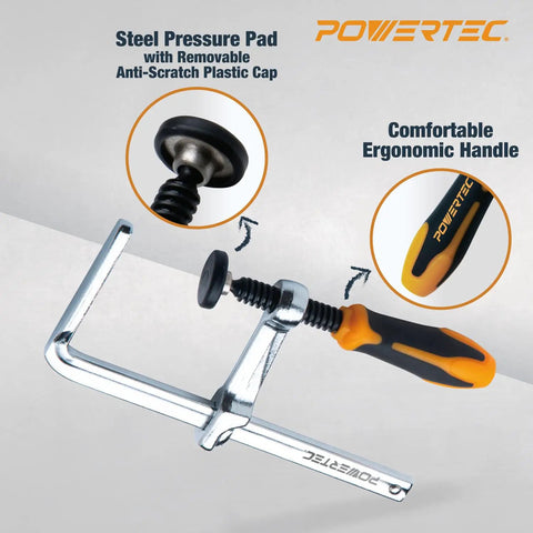 Quick Screw Down Clamps For Bow Xtender Fences And MFT Tables, Track Saw Guide Rail System with ergonomic grip and steel pad