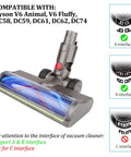 Replacement Cleaner Head Attachment For V6 Cordless Vacuum, V Shape Turbo Bristle With Headlights, Interface Compatibility Chart
