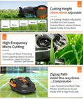 Hands-Free Smart Robotic Lawn Mower For Effortless Yard Care Without Boundary Cables On 300 Sq M, AI Obstacle Detection, Auto Mapping, Adjustable 20-60mm Cutting Height