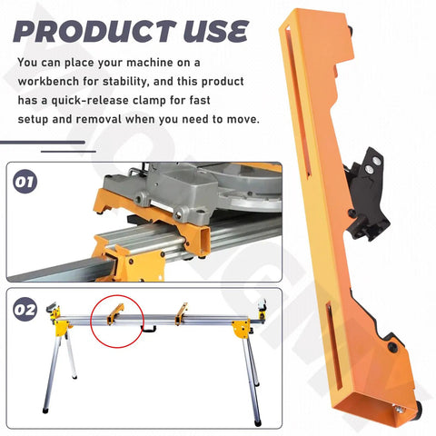 Heavy Duty Miter Saw Mounting Brackets Kit With Lever Release Clips And Screws For DW723 DWX723 DWX724 DWX725 DWX725B install guide