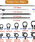 200 Piece All In One Wire Loom Routing Clip Kit showcasing clip sizes and types for automotive wiring harness replacement.