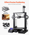 3D printer setup using 4-Piece 47.24-Inch T Slot Aluminum Extrusion Profile European-Standard Anodized Linear Rail for precise positioning.