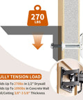 Heavy Duty Hollow Wall Anchor Kit With 100 Pcs Bolts And Washers For One Quarter By Twenty Toggle Bolts, TV Mounting Kit, Shelves And Cabinets, Supports Up To 270 Lbs In Drywall installed in 1/2" drywall