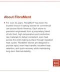 Text description of FibraMent's baking stone benefits and features for Premium 20 3/4 Inch Pizza Stone for Bakers Pride P44 Ovens Replacement Stone ProGrade Durable NSF-Certified Quick Heat Technology for Even Heat and Fast Recovery A Kitchen Workhorse for Busy Commercial Pizza Baking.