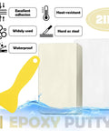Heavy-Duty 10oz Multipurpose Epoxy Clay For Fast Repairs Leaks And Cracks, Filling And Bonding Metal Tile Ceramics Plastic White, 2-Part