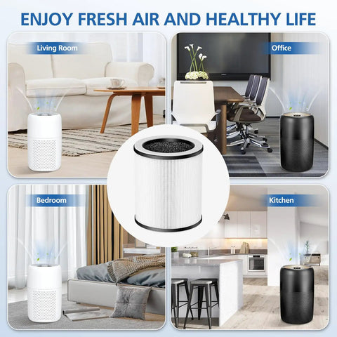4 Pack P60 Replacement Filter Pack For TPLMB Yariki P60 And Vhoiu KJ50 Air Purifiers With 3 In 1 Nylon Pre Filter HEPA displayed in rooms