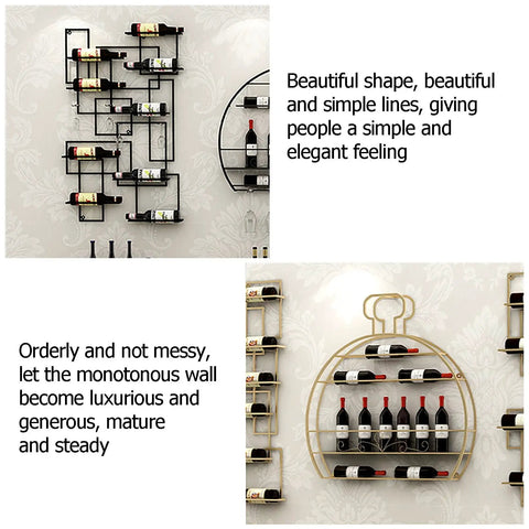 Badass Rock Solid Heavy Duty Wall Wine Rack With Rust Proof Iron Construction Stemware Holder And Spacious Floating Bar Shelf, modern design and elegant display.