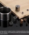 Top Shelf Twenty Piece Sintered Iron Sleeve Bushings 12 Mm Bore 18 Mm Outside Diameter 15 Mm Length Self Lubricating Bearings arranged on a table.