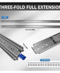 68 Inch Full Extension Drawer Slides Set 1 Pair Side Mount Cabinet Glides shown with quick release latches and screws