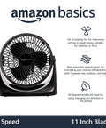 Compact Air Circulator Desk Fan For Bedroom, Home Office And Living Areas with 90 Degree Tilt Head and Three Speed Settings.