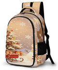 Christmas Snowman Sleigh Printed Backpack Dope Unisex Spacious And Durable Large Capacity Everyday Carry School Travel Bag 12.6 x 7.3 x 16.5 in